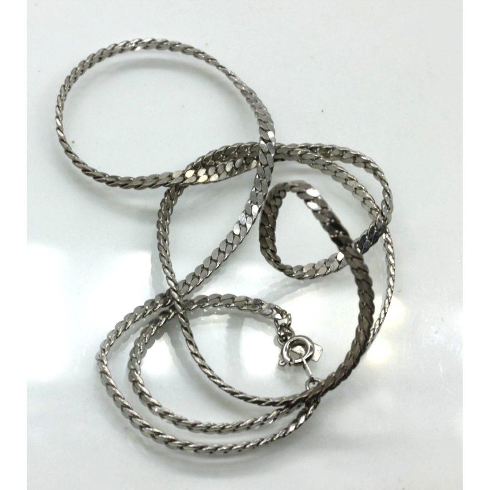 CCI Caret Creation Inc, fine quality silver tone serpentine chain necklace 23" - Picture 2 of 8